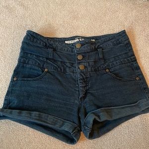 High waisted jean shorts